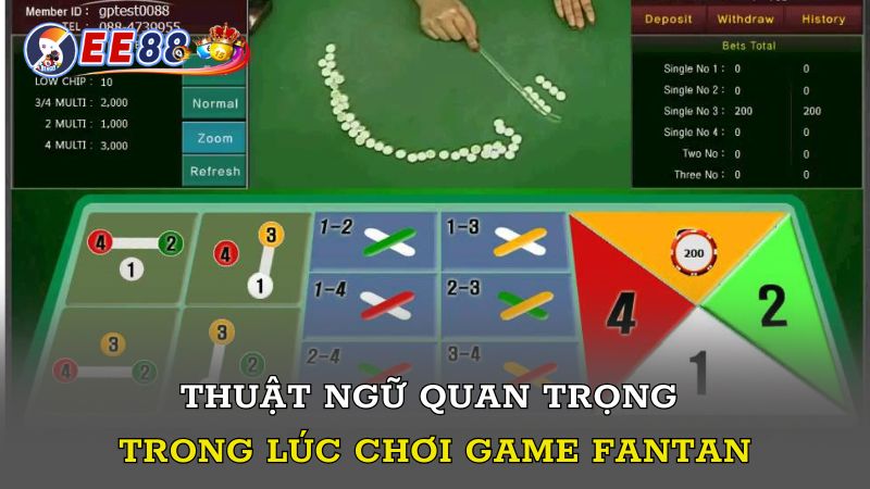 Thuật ngữ quan trọng trong lúc chơi game Fantan